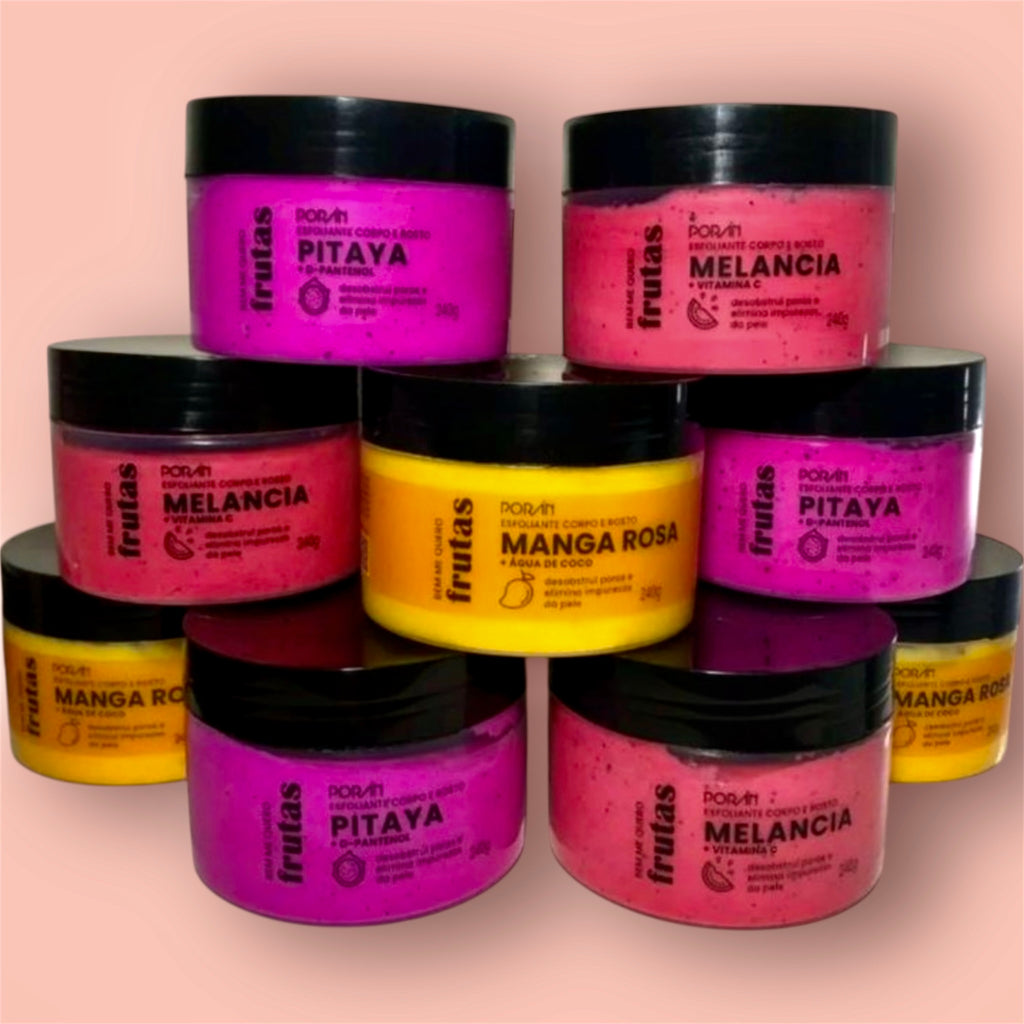 🍓 Esfoliante Corporal e Facial – Bem Me Quero Frutas Poran