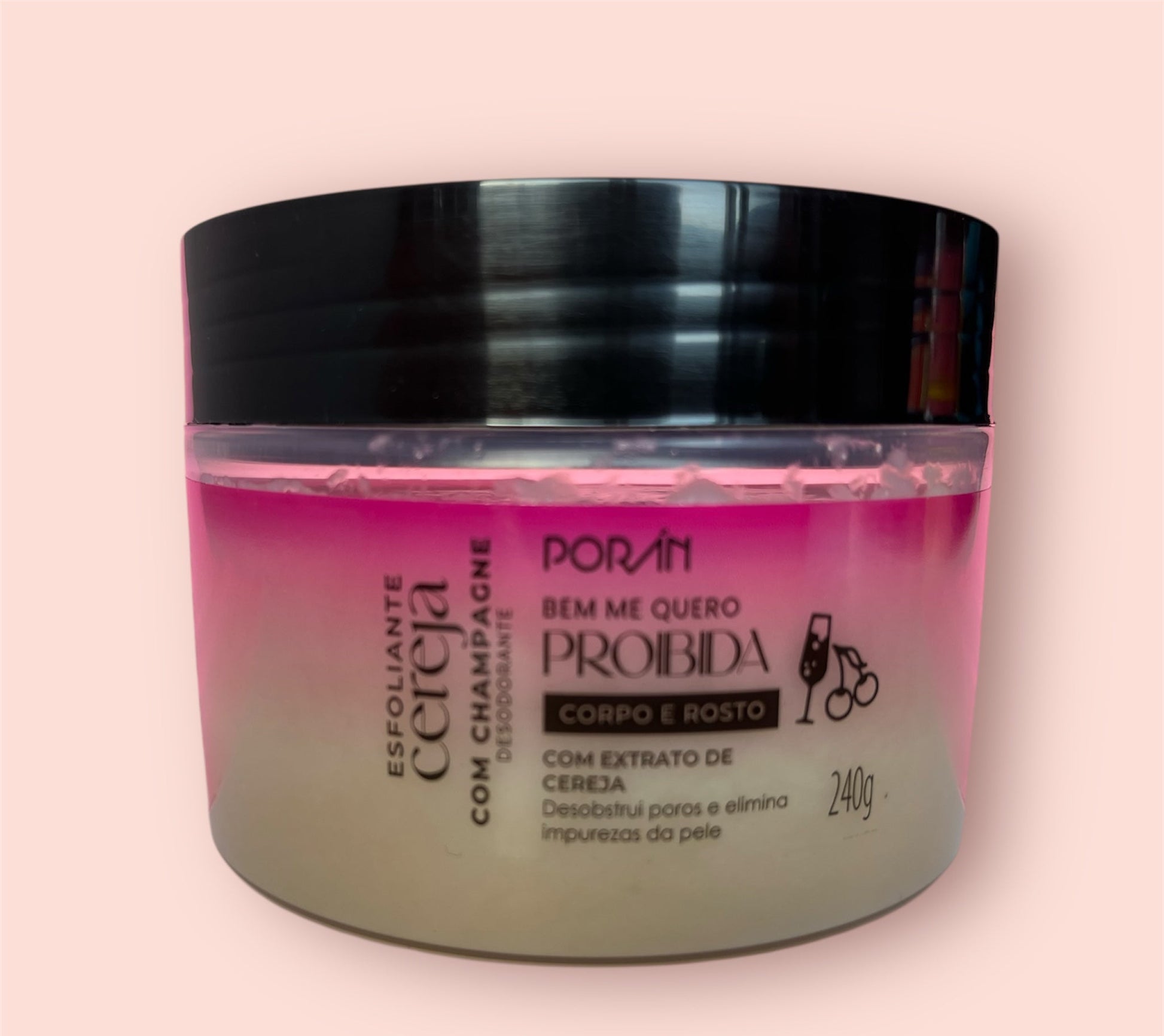 🍒🥂 Esfoliante Corporal Cereja com Champagne – Bem Me Quero Poran